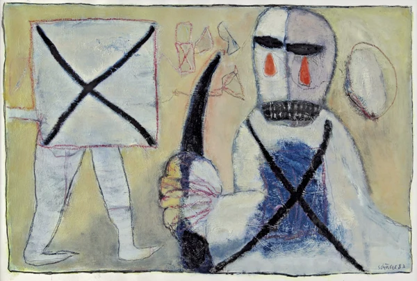 Hans Schärer — Mann mit Dolch, 1983