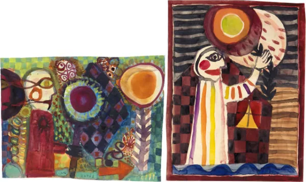 Hans Schärer — Ohne Titel (Grussbild). - Nächtliche Wanderung (Grussbild)