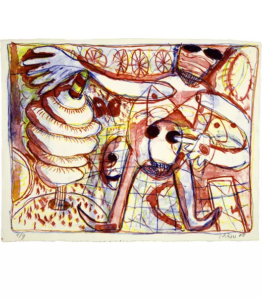 Hans Schärer — Ohne Titel (5 Farbvarianten) — Galerie Kornfeld