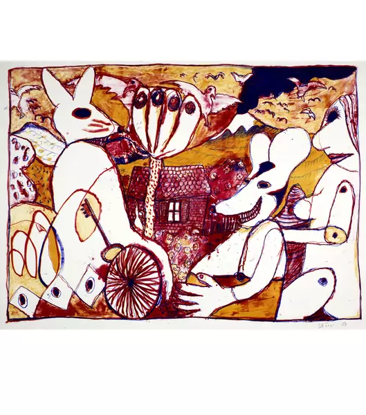 Hans Schärer — Ohne Titel (Romantische Sonate), 2 Farbvarianten — Galerie Kornfeld