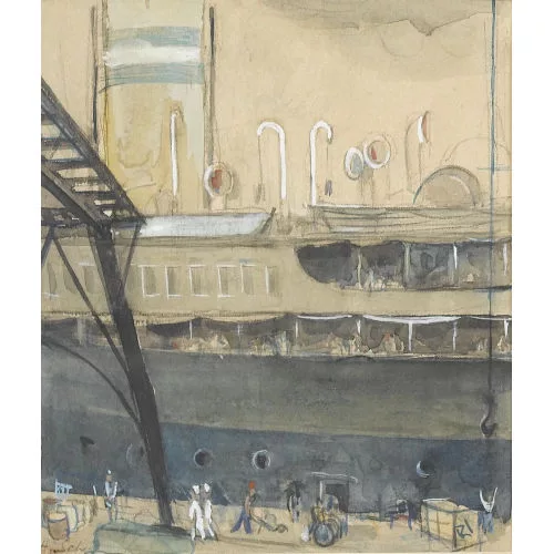 Hans Schoellhorn — Passagierschiff im Hafen.