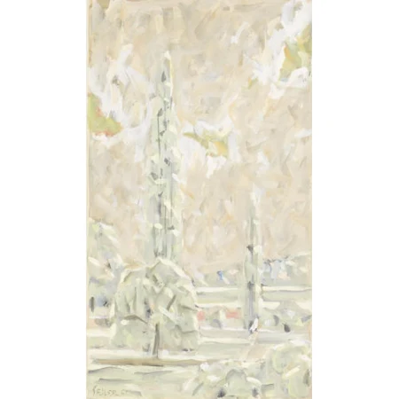 Paysage avec deux peupliers