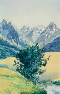 Hans Walter Beyer — Berglandschaft bei Ftan (Scuol), 1919