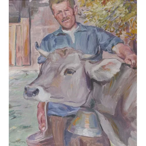Hans Widmer — Bauer mit Kuh.