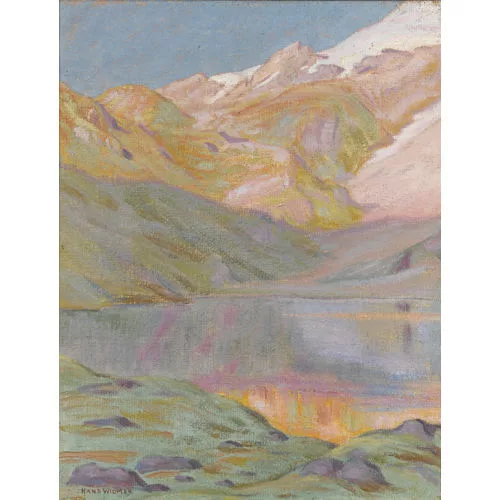 Hans Widmer — Gebirgspartie mit See.