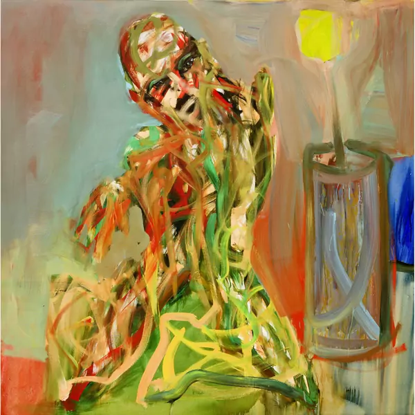Hans Witschi — Selbstbildnis mit gelber Blume — Galerie Kornfeld