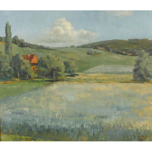 Hans Zaugg — Sommerlandschaft mit Bauernhaus.