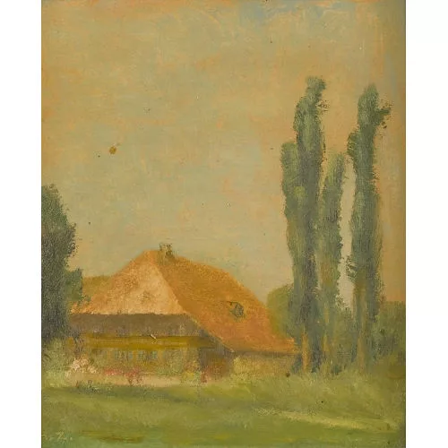 Hans Zaugg — Landschaft mit einem Bauernhaus.
