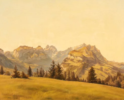 Hans Zeller — Morgensonne. Blick auf den Alpstein, 1958