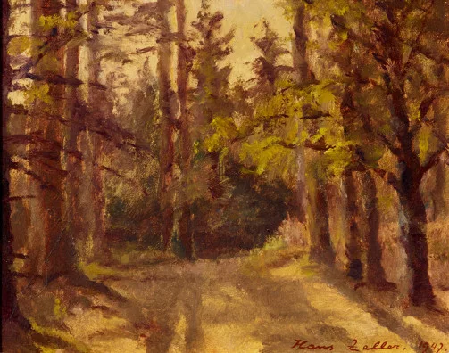 Hans Zeller — Waldweg (Gegenlicht), 1947