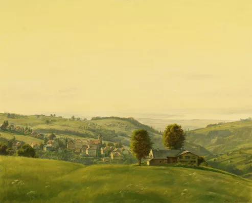 Hans Zeller — Blick auf Trogen und Bodensee, 1962