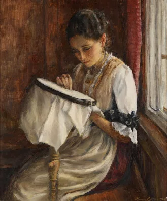 Hans Zeller — Appenzeller Stickerin (Fräulein Berta Manser), 1960