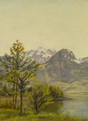 Hans Zeller — Frühlingstag am Sarnersee. (Giswilerstock.), 1955