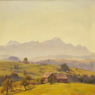 Hans Zeller — Säntis und Altmann. Morgensonne, 1961