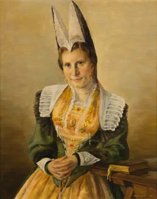 Hans Zeller — Bildnis Josefina Sutter-Fässler in Appenzeller Sonntagstracht, 1964