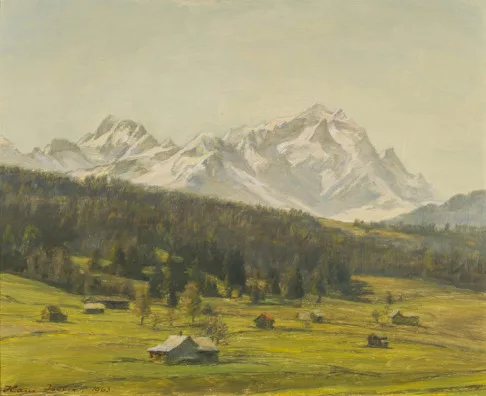 Hans Zeller — Frühlingstag. Säntis und Altmann, 1963