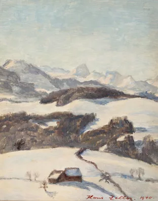 Hans Zeller — Kleine Winterlandschaft mit Speer, 1940