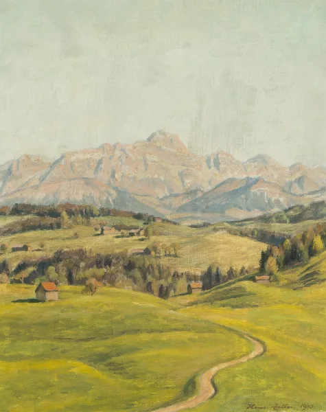 Hans Zeller — Frühlingstag mit Säntis" von der Hueb ob Herisau, 1943