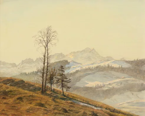 Hans Zeller — Morgensonne, Blick auf den Säntis, 1959