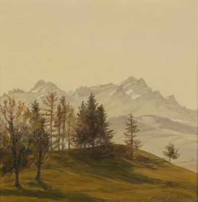 Hans Zeller — Spätherbst, Säntis und Altmann, 1960