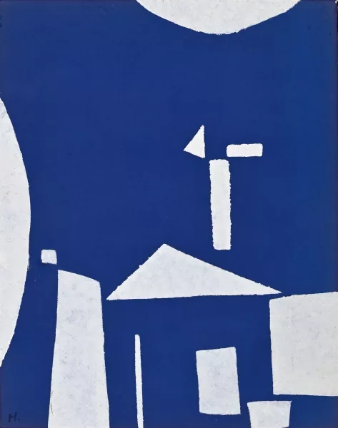 Hansegger — 2 Werke: Griechische Urformen, 1943; Weisse Formen auf braunem Grund, 1945
