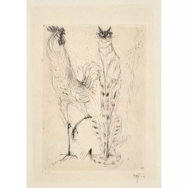 Hans Fischer — "Katze und Hahn VIII".