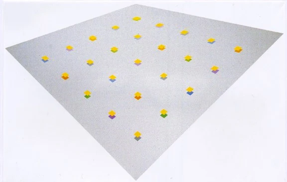 Hans Jörg Glattfelder — "gelb auf 9 Horizontalen", 1992