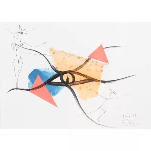 Harald Naegeli — Abstraktion mit weiblicher Figur.