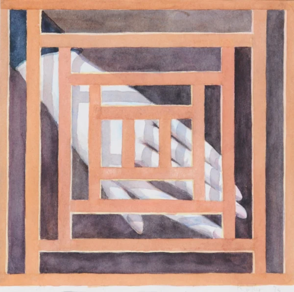 Heiner Kielholz — Hand mit geometrischer Komposition, 1974