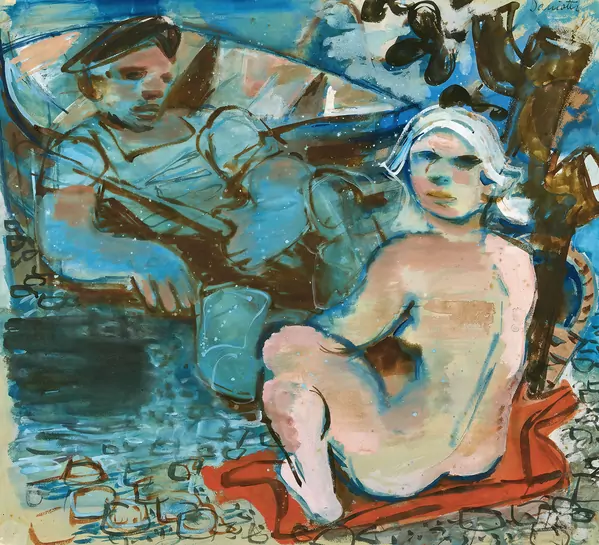 «Ruhender Fischer mit Frau» – 1937 – Heinrich Danioth