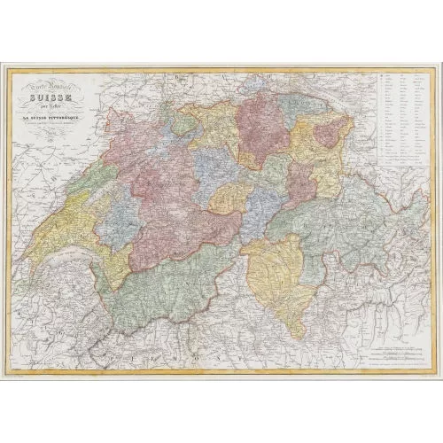 Heinrich Keller — "Carte Routière/de la/Suisse/par Keller...Paris 1836".