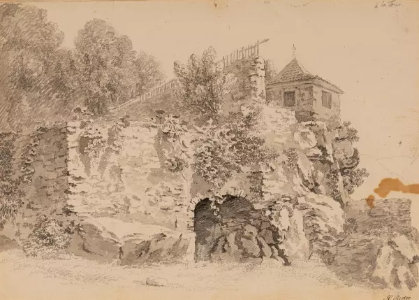 Burgmauer auf Felsen