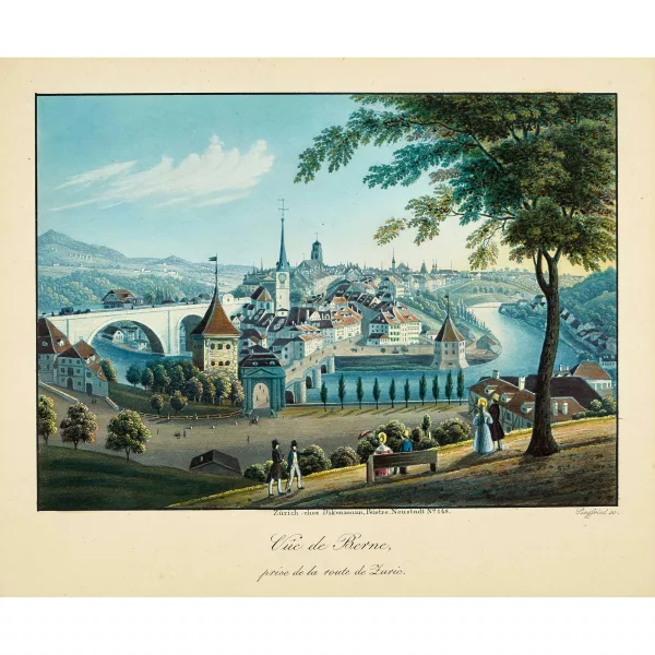 Heinrich Siegfried — "Vûe de Berne, prise de la route de Zuric".