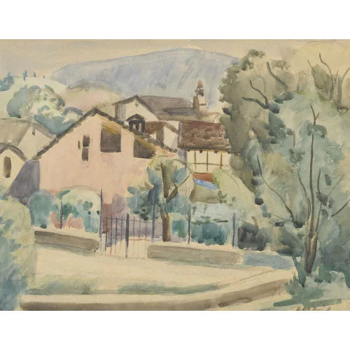 Heinrich Herzig — Gutshof mit Park.