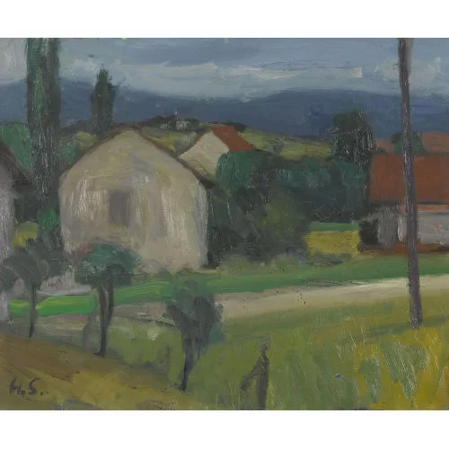Heinz Schwarz — Frühlingshafte Dorfpartie.