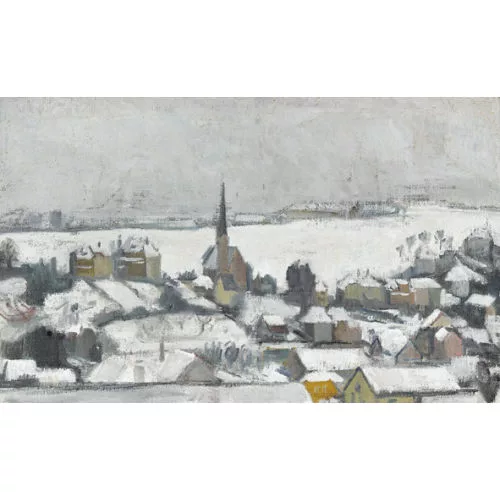 Heinz Sutter — Blick auf das winterliche Binningen.