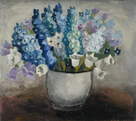 Blumenstillleben in weissem Topf, 1941