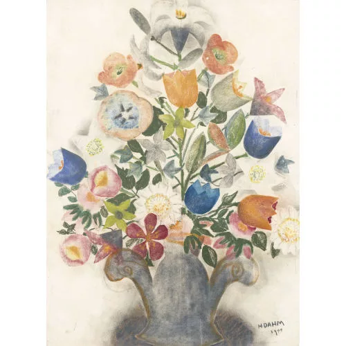 Helen Dahm — Bunter Blumenstrauss in Kanne.