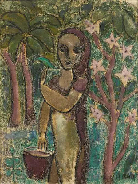 HELEN DAHM — Frau im Garten. — Koller Auktionen