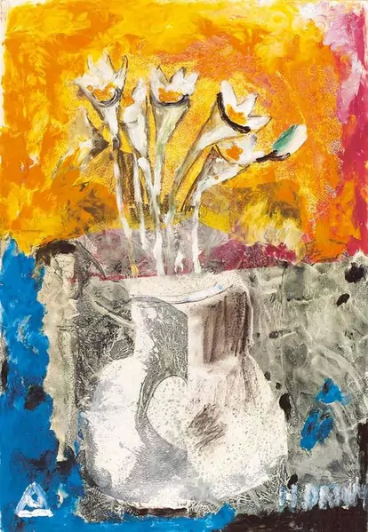 HELEN DAHM — Lilien auf blauem Tisch. — Koller Auktionen