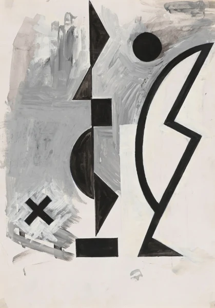 Helmut M. Federle — Mann, Frau und Hund, moderne Familie, 1983