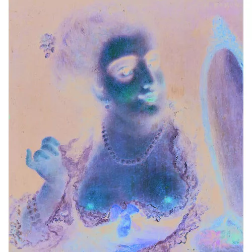 Henri Baron — Galante Dame mit Tischspiegel.