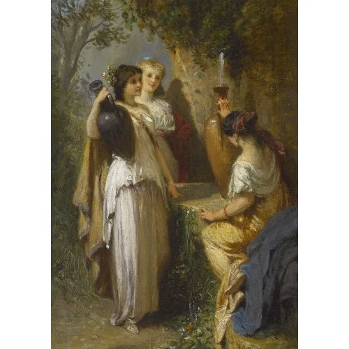 Henri Baron — Antike Brunnenszene mit Frauen und Amphoren.