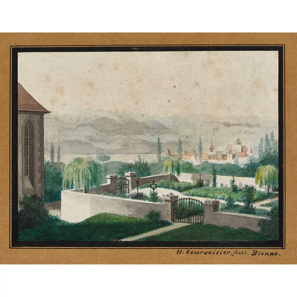 Henri Courvoisier-Voisin — Blick vom Friedhof gegen Nidau und den Bielersee.