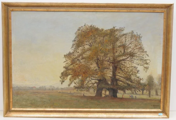 Henri Duvoisin — Weite, baumbestandene Landschaft, 1906