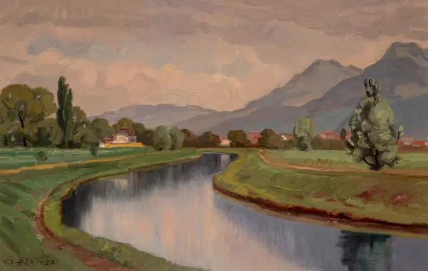 Rhône mit Villeneuve