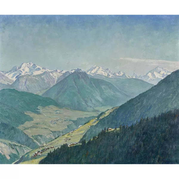 Henri-Édouard Huguenin — Blick auf Walliser Berge.