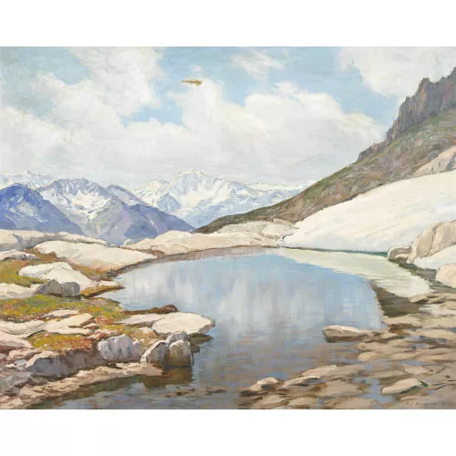 Henri-Édouard Huguenin — Hochgebirgspartie mit Bergsee.