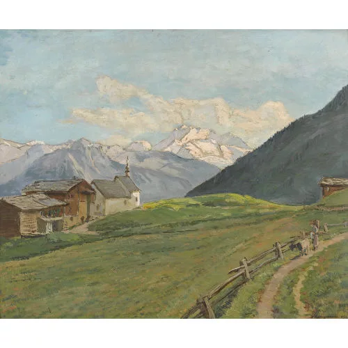 Henri-Édouard Huguenin — "Le soir à la Riederalp".