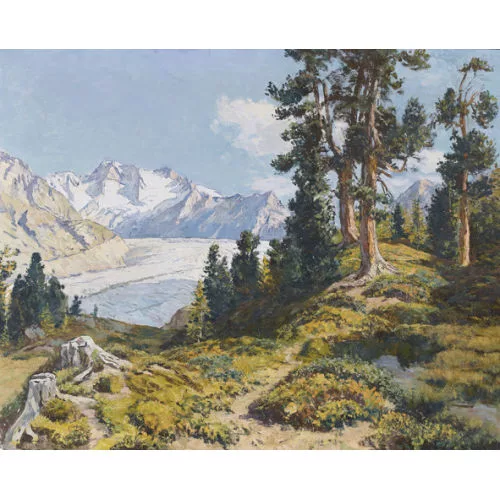 Henri-Édouard Huguenin — "Motif de la Forêt et du Glacier d′Aletsch".